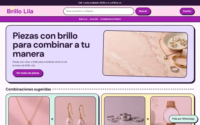 Tienda de ejemplo con la plantilla Bisutería Colorida